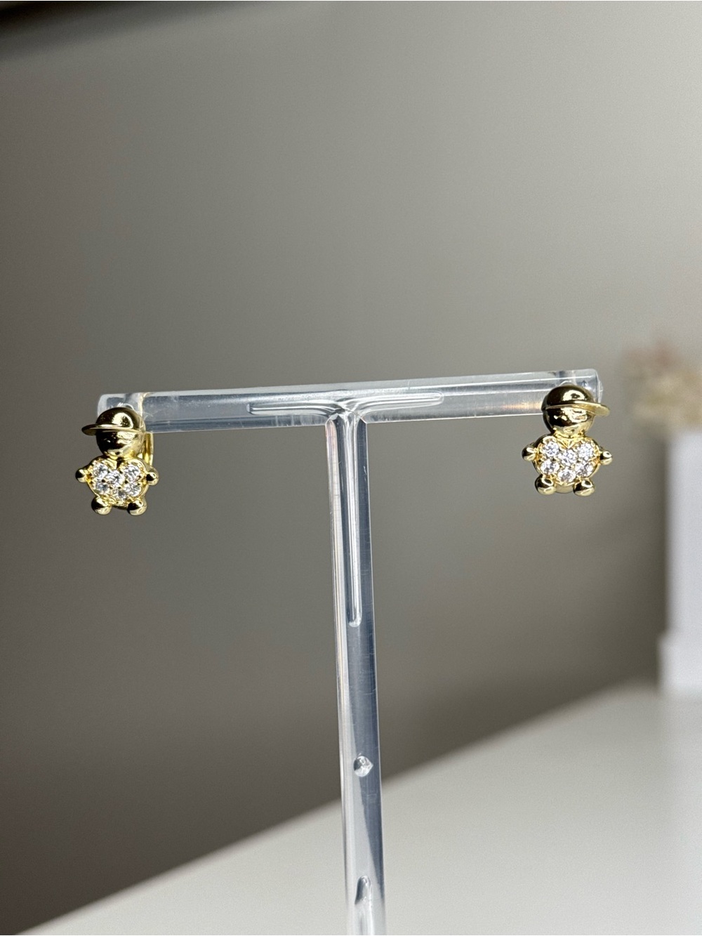 Gold-Plated Crystal b-boy Earrings